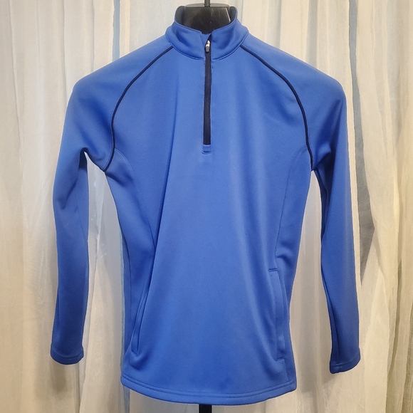 Slazenger Pullover Womens Large 1/4 Zip Pockets Blue Golf - Picture 1 of 4